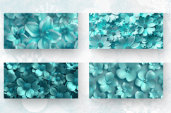 3D Turquoise Flowers Mug Wrap Sublimation Designs Product Image 2