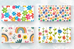 Cute Rainbow Flowers Mug Wrap Sublimation Designs Product Image 2