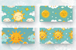 Happy Cute Sun Clouds Childish Mug Wrap Sublimation Designs Product Image 2