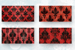 Red and Black Damask Mug Wrap Sublimation Designs Product Image 2