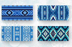 Aztec Knitted Blue Fabric Mug Wrap Sublimation Designs Product Image 2