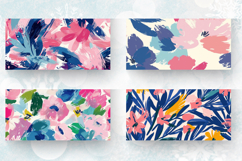 Preppy Painted Strokes Floral Mug Wrap Sublimation Designs Product Image 2