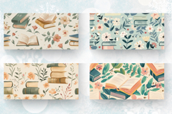 Pastel Floral Cottagecore Books Mug Wrap Sublimation Designs Product Image 2