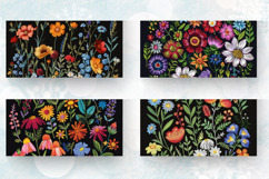 Boho Wildflowers Embroidery Mug Wrap Sublimation Designs Product Image 2