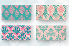 Pink &amp; Teal Damask Mug Wrap Sublimation Designs Product Image 2