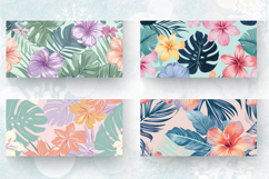 Pastel Tropical Flowers Mug Wrap Sublimation Designs Product Image 2