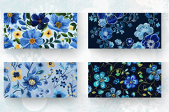Blue Embroidery Flowers Mug Wrap Sublimation Designs Product Image 2