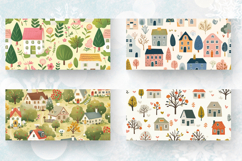 Cottage core Garden Houses Fabric Mug Wrap Sublimation Desig Product Image 2