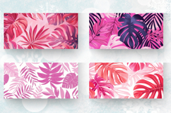 Pink Tropical Leaves Mug Wrap Sublimation Designs Product Image 2
