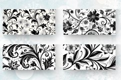 Black &amp; White Floral Mug wrap Sublimation Designs Product Image 2