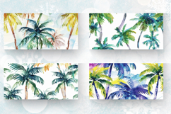 Watercolor Summer Palm Beach Mug Wrap Sublimation Designs Product Image 2