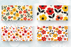 Red &amp; Yellow Cute Flowers Mug Wrap Sublimation Designs Product Image 2