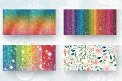 Ombre Rainbow Glitter Mug Wrap Sublimation Designs Product Image 2