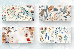 Winter Pressed Flowers Mug Wrap Sublimation Designs Product Image 2