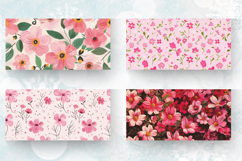 Pink Flowers Garden Mug Wrap Sublimation Designs Product Image 2