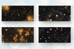 Galaxy Gold Glitter Starry Night Mug Wrap Sublimation Design Product Image 2