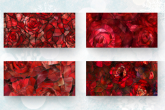 Red Rose Stained Glass Mug Wrap Sublimation Designs Product Image 2