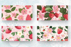 Pink Strawberry Flowers Mug Wrap Sublimation Designs Product Image 2