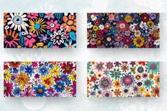 Whimsical Funky Flowers Mug Wrap Sublimation Designs Product Image 2