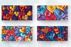 Paper Quilling Hearts Mug Wrap Sublimation Designs Product Image 2