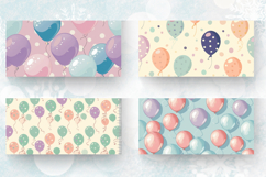 Pastel Birthday Balloons Mug Wrap Sublimation Designs Product Image 2