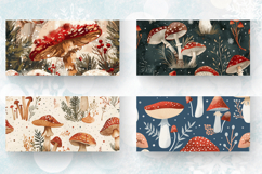Winter Mushrooms Garden Mug Wrap Sublimation Designs Product Image 2