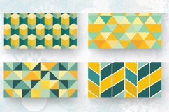 Yellow Teal Geometric Mug Wrap Sublimation Designs Product Image 2
