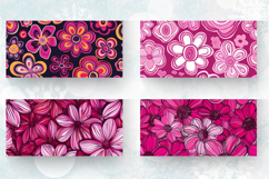 Groovy Pink Flowers Mug Wrap Sublimation Designs Product Image 2