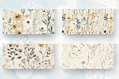 Neutral Wildflowers Mug Wrap Sublimation Designs Product Image 2