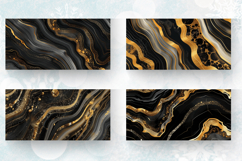 Black &amp; Gold Agate Mug Wrap Sublimation Designs Product Image 2