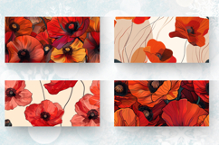 Abstract Poppy Mug Wrap Sublimation Designs Product Image 2