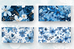 Blue Winter Flowers Mug Wrap Sublimation Designs Product Image 2