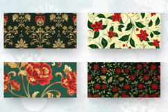 Red Green &amp; Gold Cute Floral Mug Wrap Sublimation Designs Product Image 2