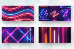 Abstract Neon Lights Mug Wrap Sublimation Designs Product Image 2