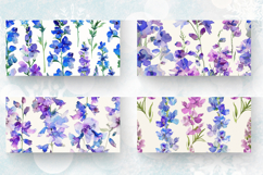 Watercolor Larkspur Flower Mug Wrap Sublimation Designs Product Image 2
