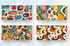 Funky Hand Drawn 60s Retro Mug Wrap Sublimation Designs Product Image 2