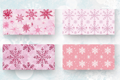 Pink Snowflakes Embroidery Mug Wrap Sublimation Designs Product Image 2