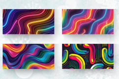 Neon Rainbow Abstract Mug Wrap Sublimation Designs Product Image 2