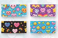 Cute Kawaii Hearts Stars Rainbow Mug Wrap Sublimation Design Product Image 2