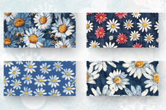Daisies Bloom Swatches Denim Mug Wrap Sublimation Designs Product Image 2