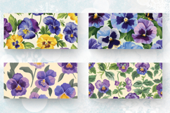 Pansies Floral Botanical Mug Wrap Sublimation Designs Product Image 2