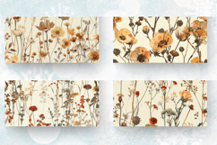 Wildflower Dried Vintage Flower Mug Wrap Sublimation Designs Product Image 2