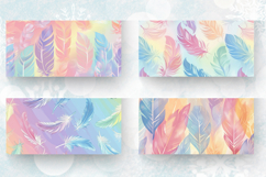 Pastel Rainbow Feathers Mug Wrap Sublimation Designs Product Image 2