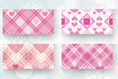 Pink Hearts Plaid Mug Wrap Sublimation Designs Product Image 2
