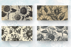 Vintage Newsprint Sunflowers Mug Wrap Sublimation Designs Product Image 2