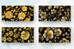 Gold Flowers Embroidery Mug Wrap Sublimation Designs Product Image 2