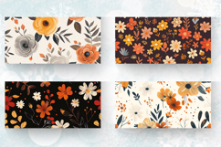 Boho Fall Cute Flowers Mug Wrap Sublimation Designs Product Image 2