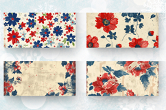 Patriotic Vintage Flowers Mug Wrap Sublimation Designs Product Image 2