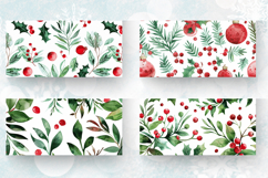 Red Green Watercolor Christmas Mug Wrap Sublimation Designs Product Image 2