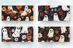 Boho Floral Ghost Halloween Mug Wrap Sublimation Designs Product Image 2